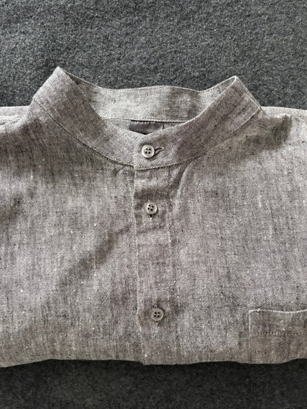 Sarma Finnish grey linen shirt - unisex officer style. L/M size